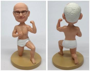 Custom bobbleheads male shows muscle