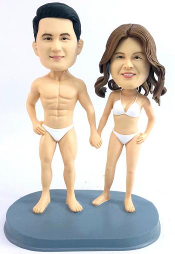 Custom bobbleheads Couple in swimming suits anniversary gifts