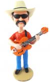 Custom Bobbleheads Playing guitar male Bobble heads for father