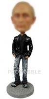 Custom Bobbleheads Man In Leather Jacket
