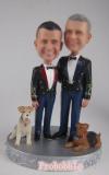 Personalized male gay same sex cake topper with dogs