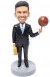 Custom bobbleheads bussiness man with basketball Bobble heads for him