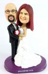 Custom Bobbleheads Wedding gifts for couple bride holds bouquet