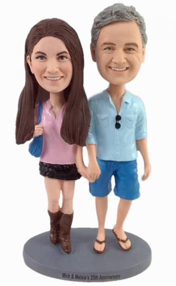 Custom bobbleheads personalized Hand in hand couple Bobbleheads