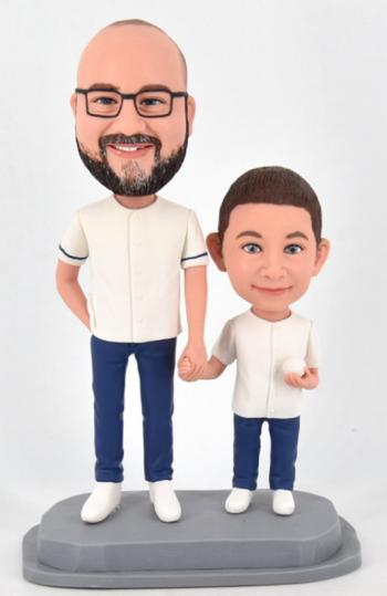 Custom bobbleheads Dad and Son Bobbleheads Gifts For Father