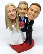 Custom Bobblehead Family Cake Toppers with Child
