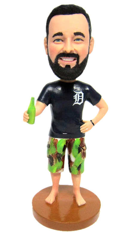 Custom Bobblehead Drinking Beer Office male bobblehead - Click Image to Close