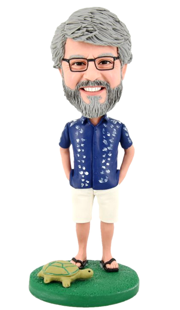 Custom bobblehead Hawaii style vacation bobbleheads for boss/dad - Click Image to Close