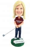 Custom Bobbleheads Female Golfer boss playing golf