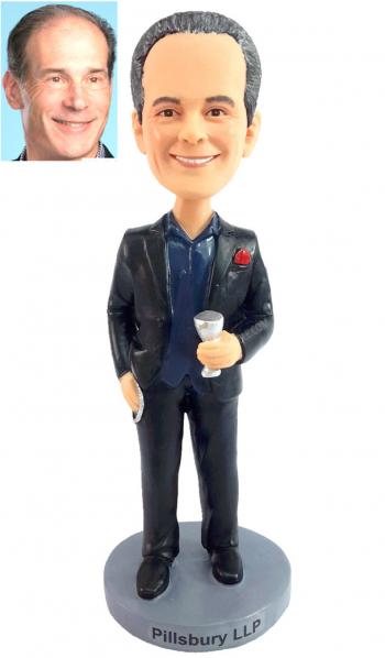 Custom bobbleheads Business man with wine