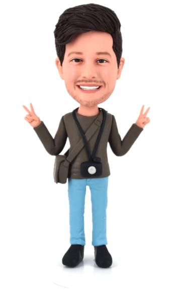 Custom Bobbleheads Cameraman photographer journalist