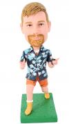 Custom bobblehead boss/father in Hawaii shirt