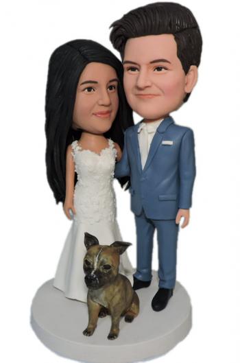 Custom bobbleheads couple wedding anniversary gifts(pet optional