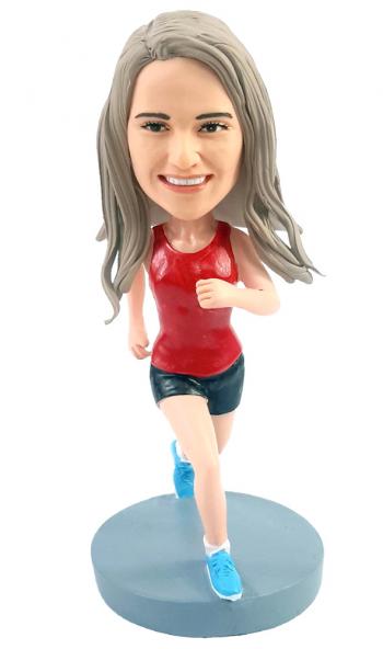 Custom bobbleheads running female jogging