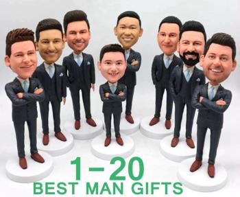 Custom Bobbleheads Groomsmen gifts 1-20 bestman grooms man