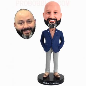 Custom bald head bobbleheads personalized bobbleheads for boss bald custom bobbleheads for father/husband