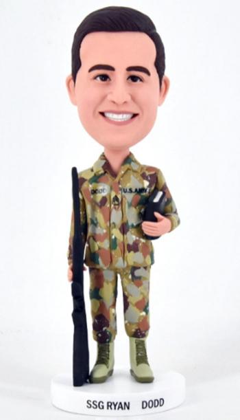 Custom bobbleheads Army hero soldier for father/him