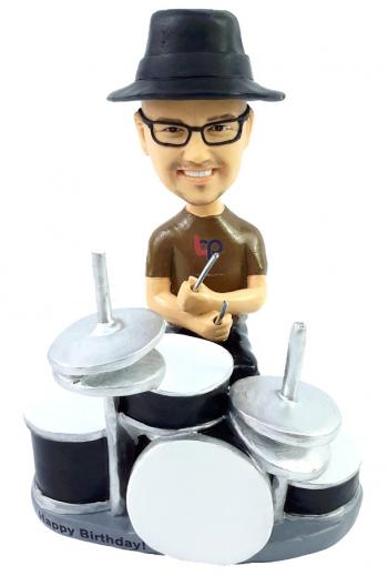 Custom Bobbleheads Drummer Rock Band