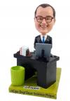 Custom bobbleheads Business man sitting at a office desk bobble heads boss gifts