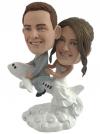 Custom bobbleheads anniversary gifts couple travelling Airplane