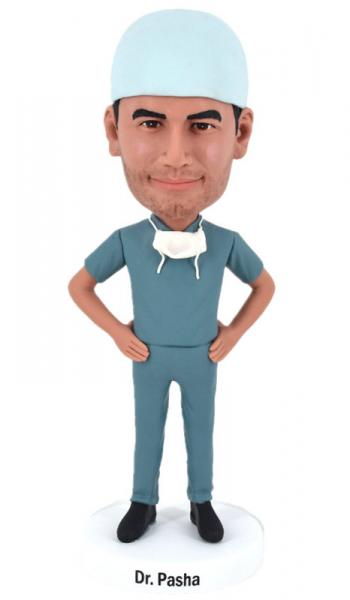 Custom Bobbleheads Male Doctor in Scrubs (hat/mask for optional)