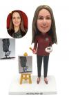 Custom bobbleheads for art teacher/artist painter Custom bobbleheads for art teacher/artist painter