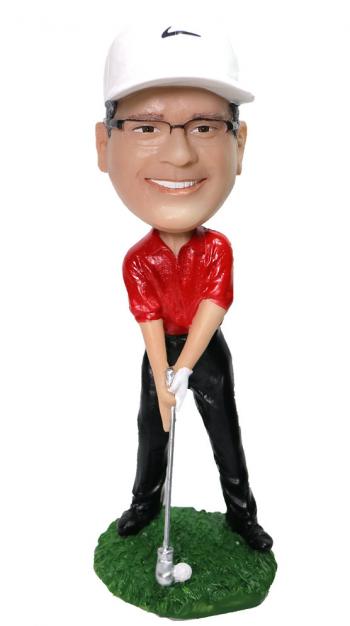 Custom Bobblehead golfer boss playing golf