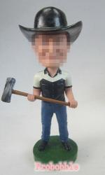 Custom bobbleheads Man lifting hammer