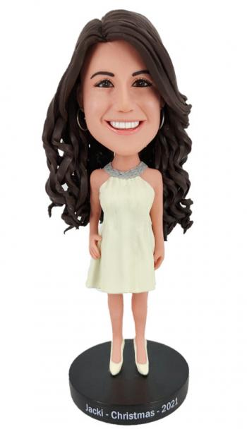 Custom bobbleheads female in dress