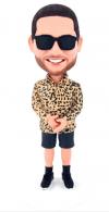 Custom bobblehead Fashion male in Leopard Print movie star bobbleheads