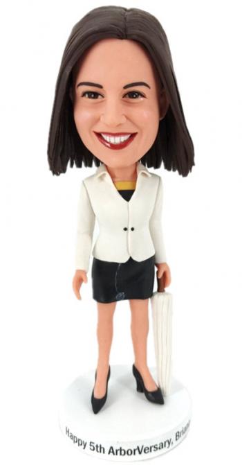Custom Bobbleheads Office Lady with Umbrella Bobbleheads