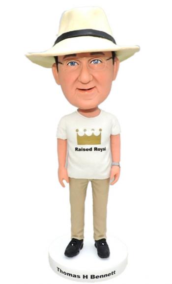 Custom bobbleheads father wearing his hat bossday