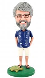 Custom bobblehead Hawaii style vacation bobbleheads for boss/dad