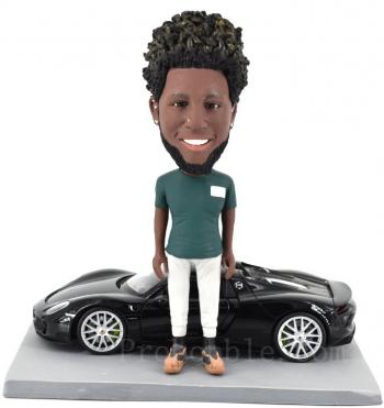 Custom bobbleheads gifts for car Collector boss/father/boyfriend 918 spyder black