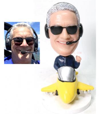 Custom bobbleheads Driving plane father's day gifts birthday gifts for aircraft lovers
