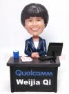 Custom Bobbleheads office lady at office desk female boss retirement gifts Custom Bobbleheads office lady at office desk female boss retirement gifts