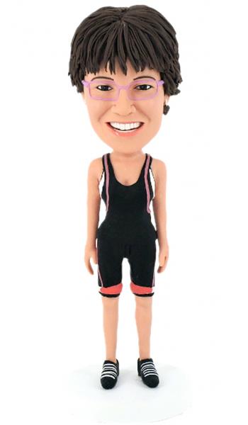 Custom bobbleheads Female runner in vest/tank top