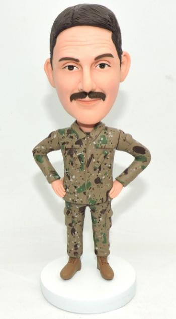 Custom Bobbleheads Soldier camouflage officer US army