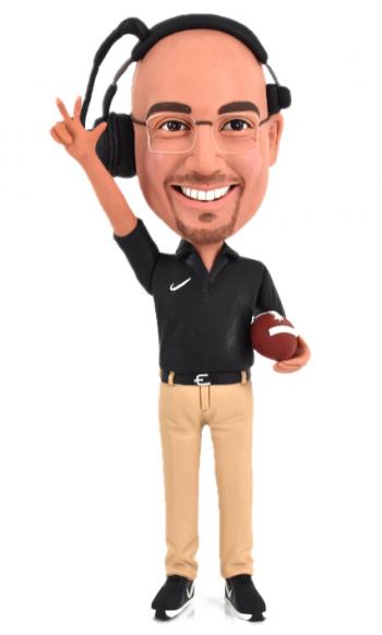 Custom bobbleheads rugby coach birthday fun Bobble heads