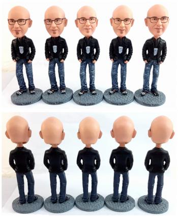 Wholesale Bulk Cusotm Bobbleheads Figurines 50-100 Same Face Copies Bobbleheads Factory Wholesale For Annual Award Free Shipping