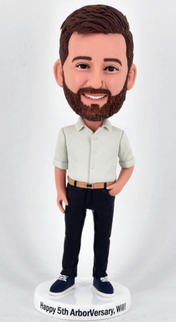 Custom bobblehead boss in white shirt gift for him father's day