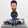Custom bobbleheads Gift for boss sports car 911 turbo silver car collector
