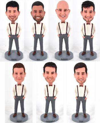 Custom bobbleheads for company, personalized gifts for groups, wedding gifts for groomsman, graduation gifts for school, personalized handmade bobblehead dolls of crew