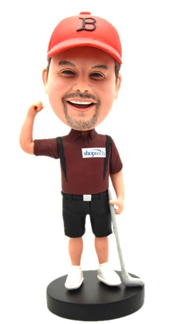 Custom bobbleheads golfer boss holding golf club