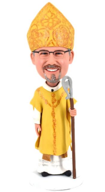 Custom bobblehead Catholic personalize Bishop (hat optional)