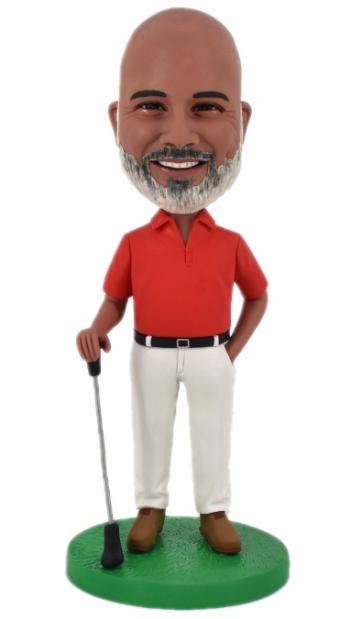 Custom Bobbleheads Golfer holding golf club male Bobble heads