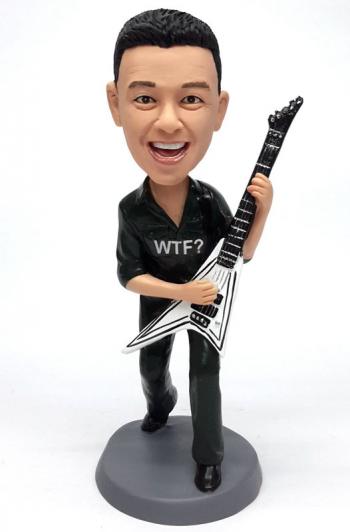 Customized bobbleheads male Guitar Player bass