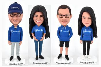 Bulk Group Bobbleheads With Friends Custom Bobbleheads company staffs best team shirt with logo