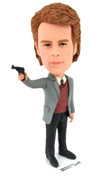Custom bobbleheads James Bond Gunner pistol killer gift for him