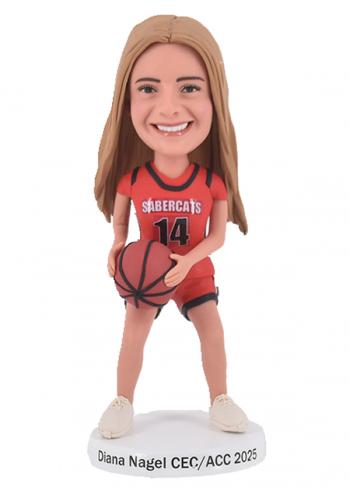 Custom Female Basketball Player Bobblehead Personalized Gift for Athletes & Fan